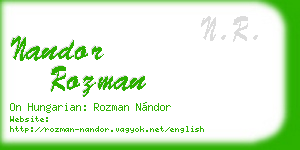 nandor rozman business card